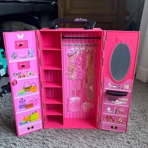 Pink Jewelry Organizer with Mirror